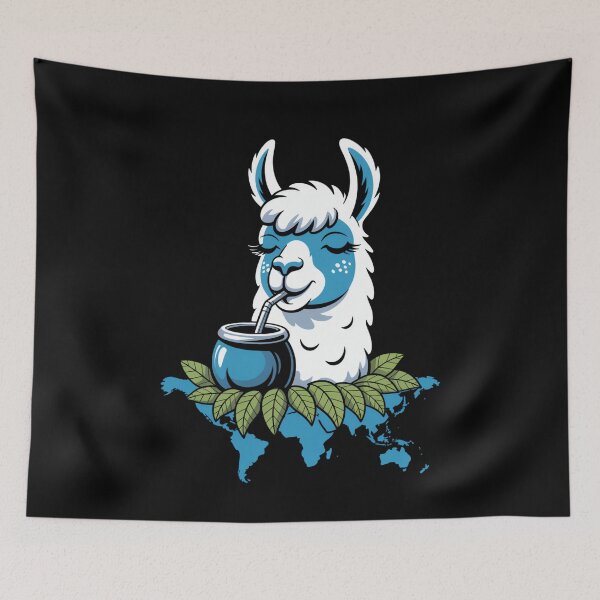 Item preview, Yerba Mate Tea Drinking Llama Alpaca designed and sold by MooonTees.