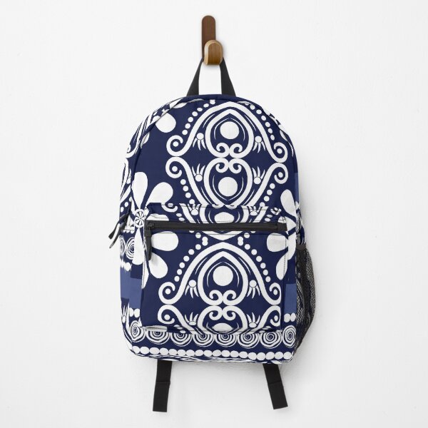Item preview, Elegant Navy Blue and White Floral Tribal Pattern. Seamless Asian Inspired Design. designed and sold by Kopii Art.