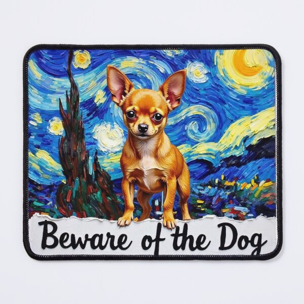 Item preview, Beware of the dog, Chihuahua Van Gogh designed and sold by barbastyle.