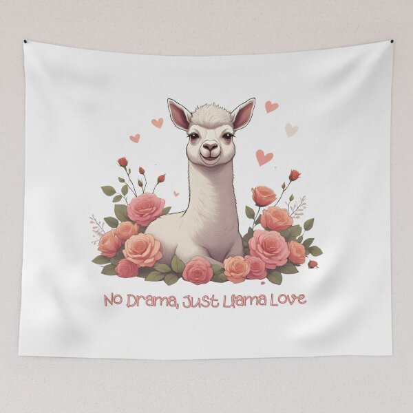 Item preview, Sin drama, solo amor de llama: un ambiente dulce y relajado designed and sold by Pixel--Threads.