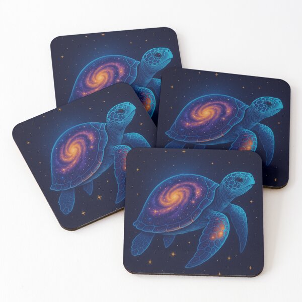Item preview, Cosmic Turtle with Galaxy Shell – Floating Through the Stars designed and sold by Domci.