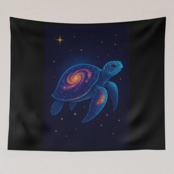 Item preview, Cosmic Turtle with Galaxy Shell – Floating Through the Stars designed and sold by Domci.