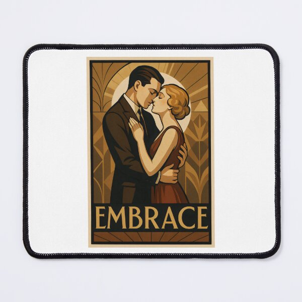 Item preview, Romantic Art Deco Couple Embrace designed and sold by Shoot-The-Moon.