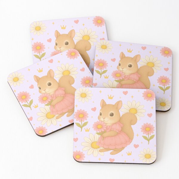 Item preview, Cute Squirrel in a Pink Dress with Flowers - Lavender designed and sold by HIMEKARI.