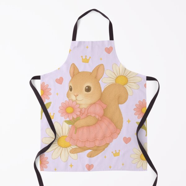 Item preview, Cute Squirrel in a Pink Dress with Flowers - Lavender designed and sold by HIMEKARI.