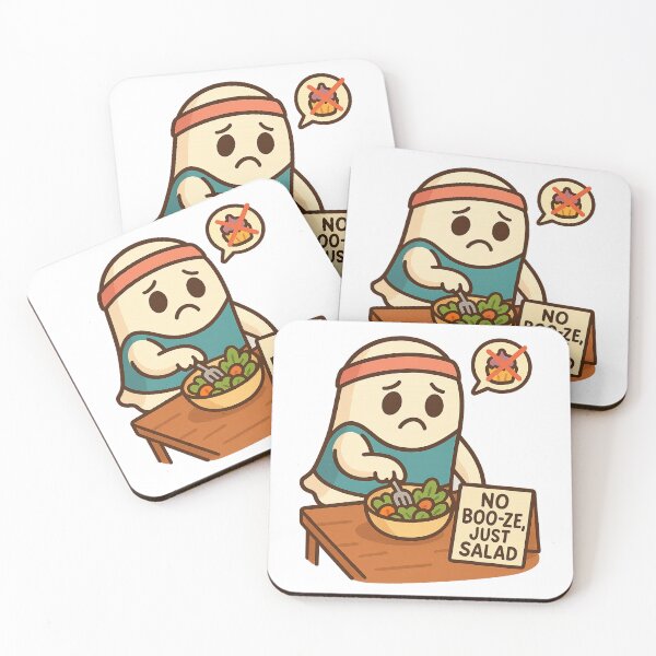 Item preview, Funny Ghost on a Diet - No Booze Just Salad designed and sold by ThePrintFlow.