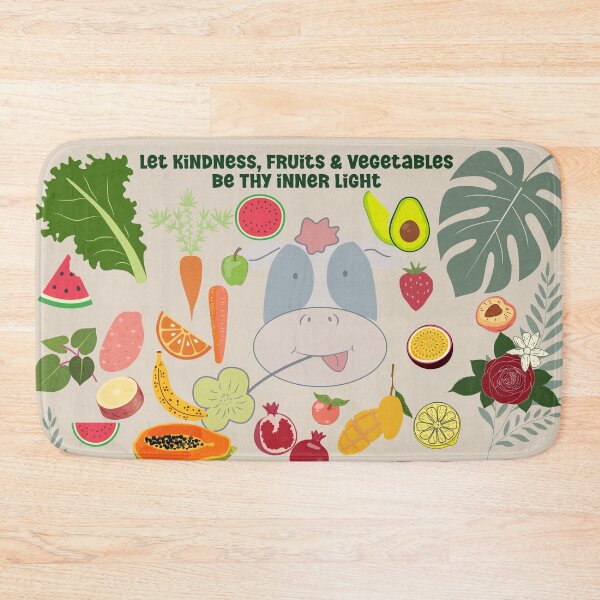 Item preview, Wholesome Cow & Produce Illustration – “Let Kindness Be Thy Inner Light” Quote designed and sold by ArtfullyJua.