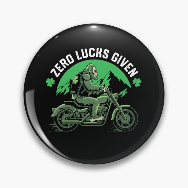 Item preview, Zero Lucks Given Bigfoot Motorcycle Biker Shamrock St Patricks Day  designed and sold by alenaz.