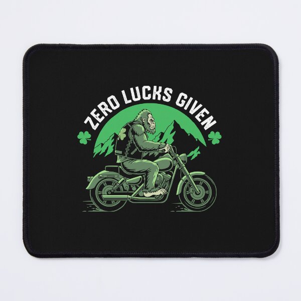 Item preview, Zero Lucks Given Bigfoot Motorcycle Biker Shamrock St Patricks Day  designed and sold by alenaz.