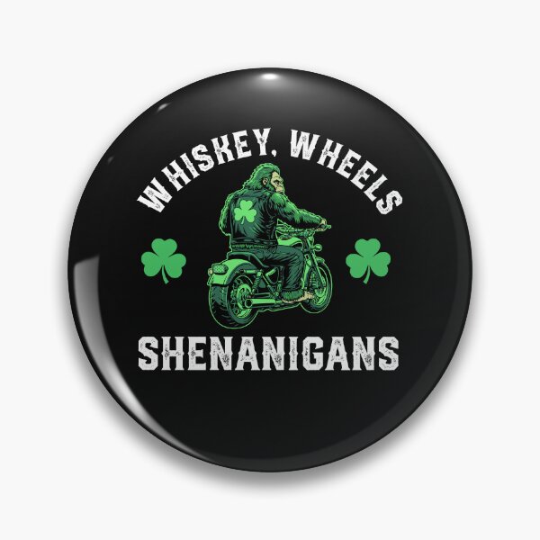 Item preview, St Patrick's Day Biker Bigfoot Riding Motorcycle Shamrock Whiskey Wheels Shenanigans designed and sold by alenaz.
