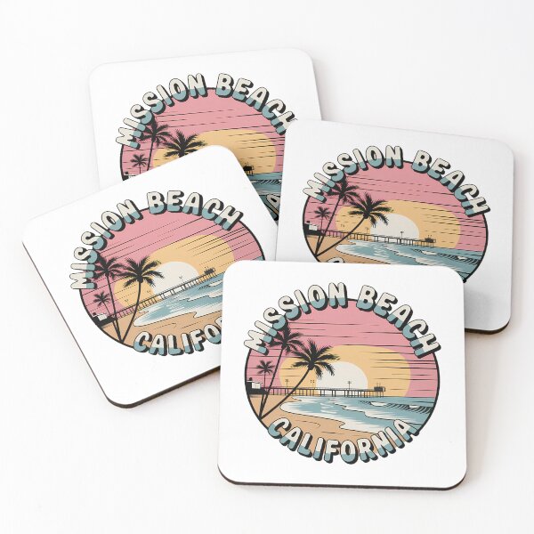 Item preview, Mission Beach California Retro Circle Sticker designed and sold by Horizon Tales.