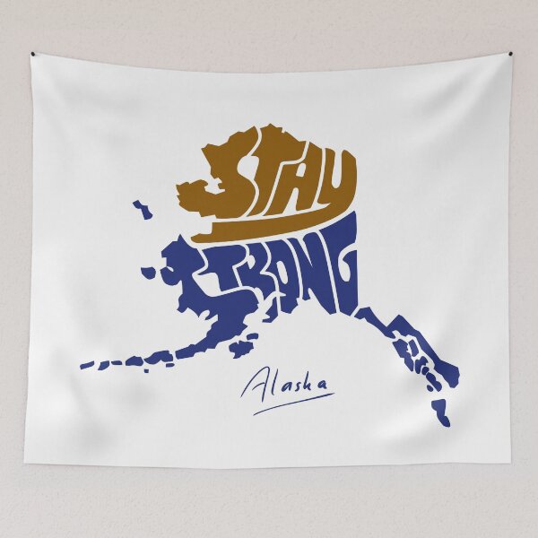 Item preview, "Stay Strong" Word Art Design in Alaska Map designed and sold by Wahrurrozi.