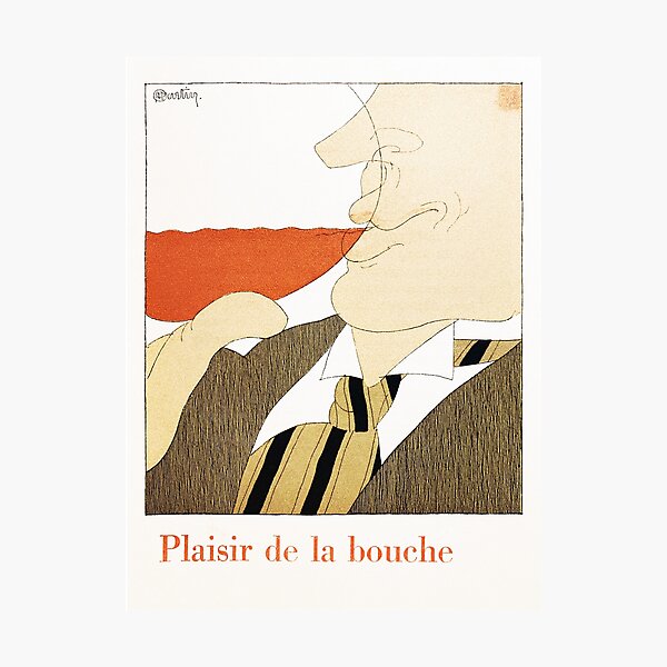 Item preview, Plaisir de la Bouche – Vintage 1927 French Wine Poster by Charles Martin designed and sold by IvintageArt.