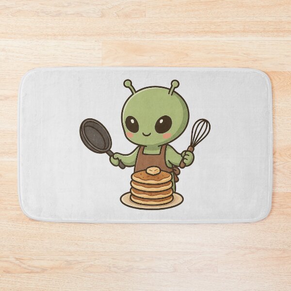 Item preview, Cute Alien Chef Making Pancakes designed and sold by YnMstudio25.