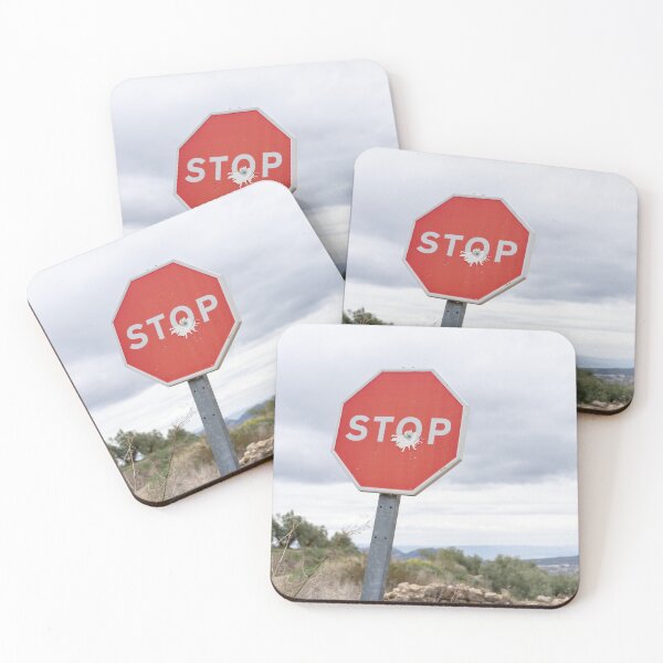 Item preview, Stop sign with bullet impact designed and sold by eileenconmusica.