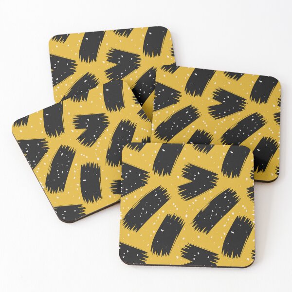 Item preview, Black and Yellow Abstract Line Art designed and sold by Ketique.