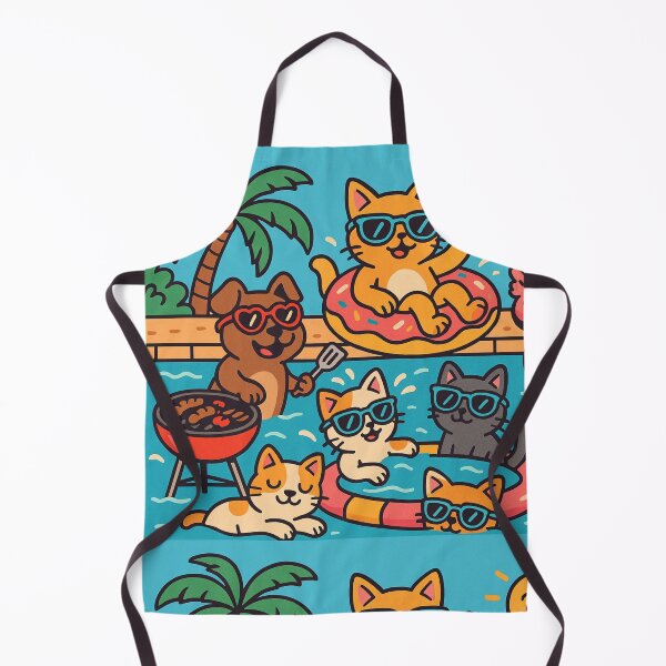 Item preview, Summer Pawty – Cute Dogs and Cats in Pool Party designed and sold by Velustro Shop.