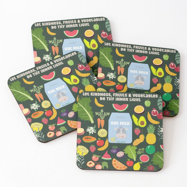 Item preview, Vegan Kindness & Oat Milk Design – Dark Background Plant-Powered Art designed and sold by ArtfullyJua.