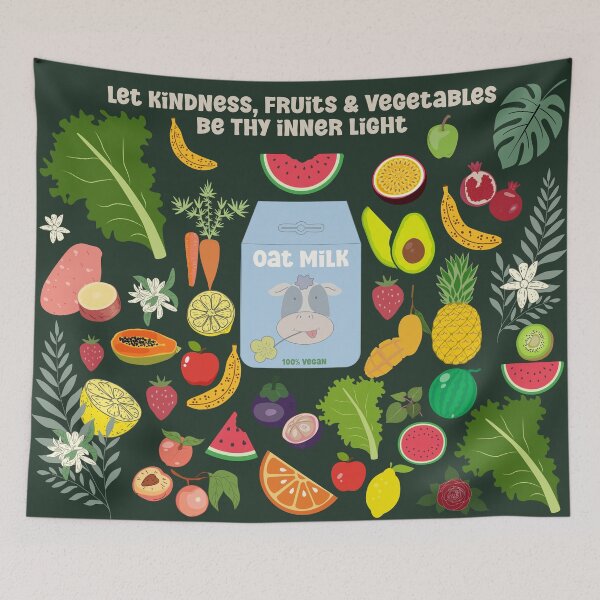 Item preview, Vegan Kindness & Oat Milk Design – Dark Background Plant-Powered Art designed and sold by ArtfullyJua.