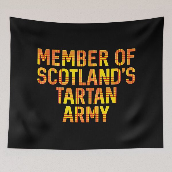 Item preview, Member of Scotland's Tartan Army, Scottish Lion Rampant Coloured Tartan, Scottish Football Slogan Design designed and sold by MacPean.