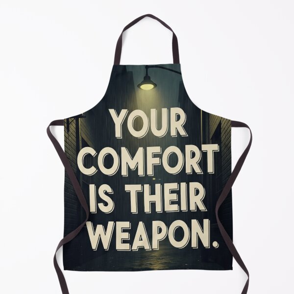 Item preview, Your Comfort Is Their Weapon Dark Alley Dystopian Quote designed and sold by Elizarfa.
