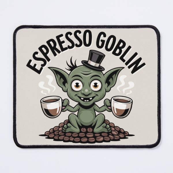Item preview, Espresso Goblin – Caffeinated Chaos in a Top Hat designed and sold by Design Delinquent.
