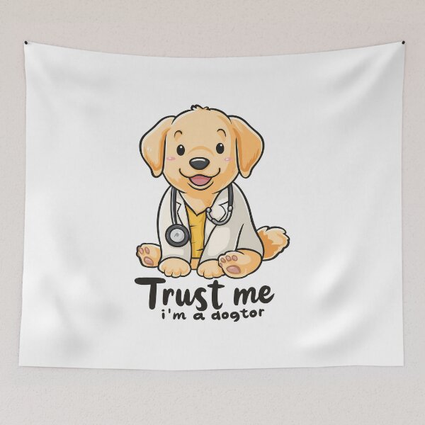 Item preview, Funny meme - Trust Me, I'm a Dogtor - Cute Golden Retriever designed and sold by hamishby.