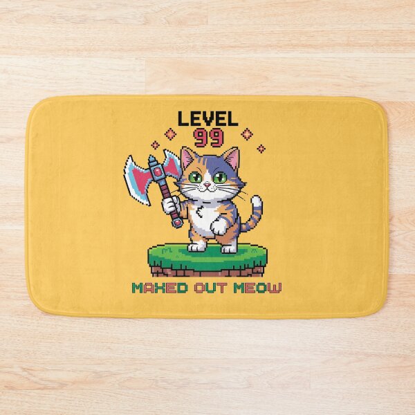 Item preview, Level 99 Maxed Out Meow – Pixel Cat Warrior designed and sold by SamartkitDesign.