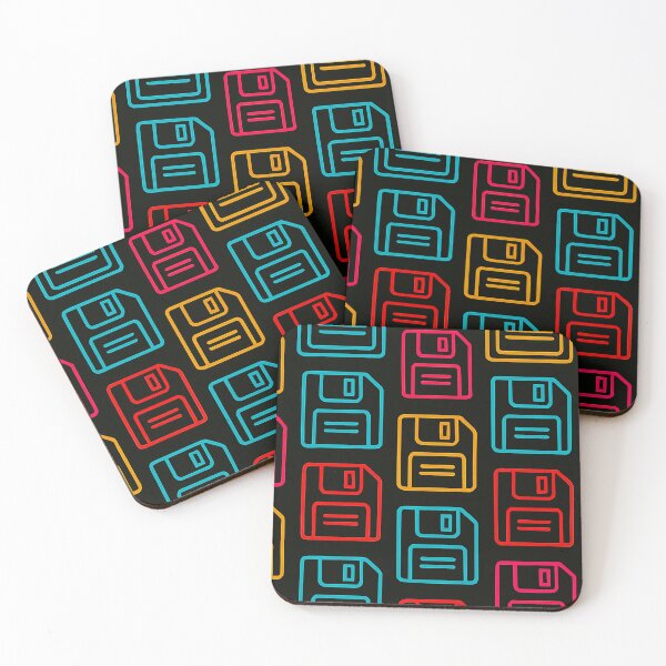 Item preview, Neon Floppy Disk Pattern – Retro Tech Throwback designed and sold by NotARealGrownUp.
