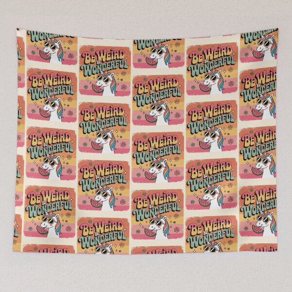 Item preview, Be Weird Be Wonderful – Retro Unicorn Summer Vibes designed and sold by Design Delinquent.