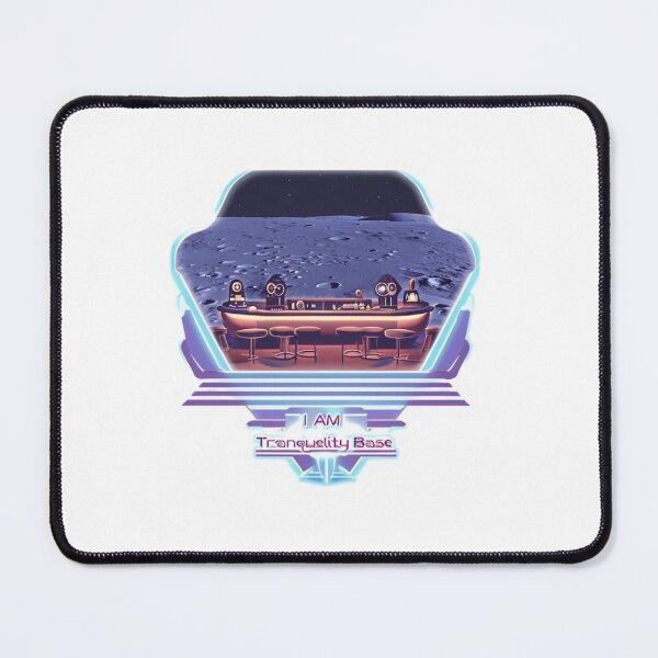 Item preview, I AM Tranquility Base – Futuristic Retro Emblem Sticker designed and sold by Imaginarium of Chaos falcon88 .