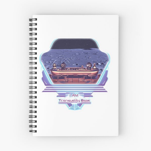 Item preview, I AM Tranquility Base – Futuristic Retro Emblem Sticker designed and sold by Imaginarium of Chaos falcon88 .