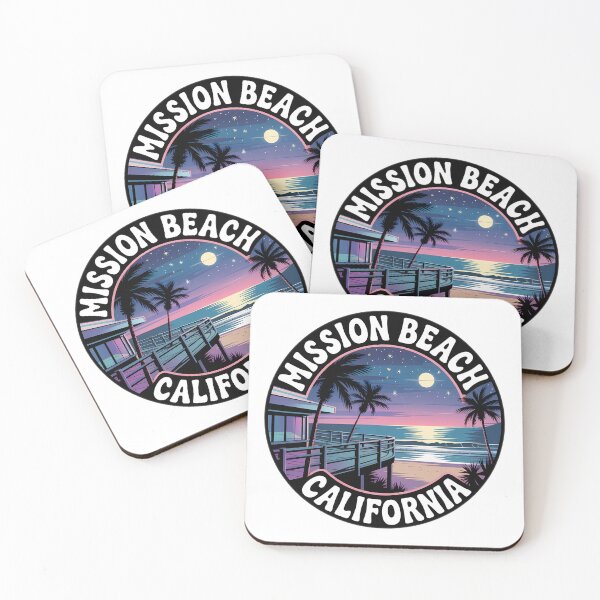 Item preview, Mission Beach California Night Circle Sticker designed and sold by Horizon Tales.