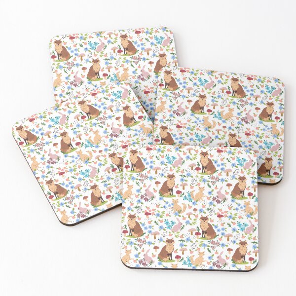 Item preview, Fox Animals and Floral Seamless Repeat designed and sold by Sharon Schwalbe.