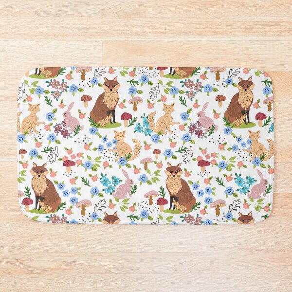 Item preview, Fox Animals and Floral Seamless Repeat designed and sold by Sharon Schwalbe.