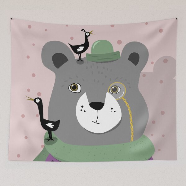Item preview, Gentle bear and his bird buddies  designed and sold by Krokoneil.