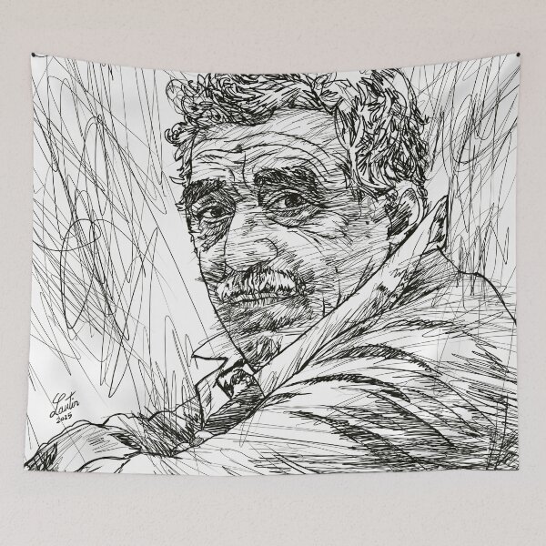 Item preview, GABRIEL GARCIA MARQUEZ ink portrait .3 designed and sold by lautir.