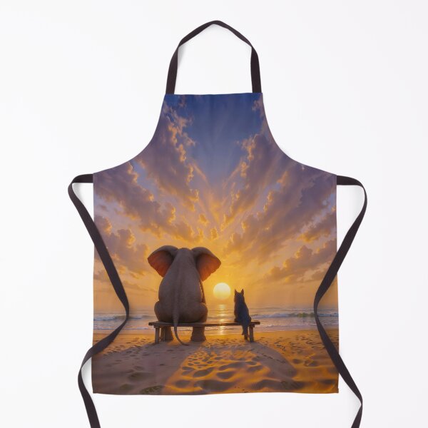 Item preview, Elephant and Dog watch the sunset over the sea, bound by a silent friendship designed and sold by Mike Kiev art.
