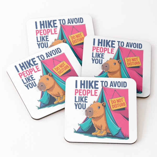 Item preview, Funny Hiking “Avoid People” Capybara designed and sold by MonkiFlipp.