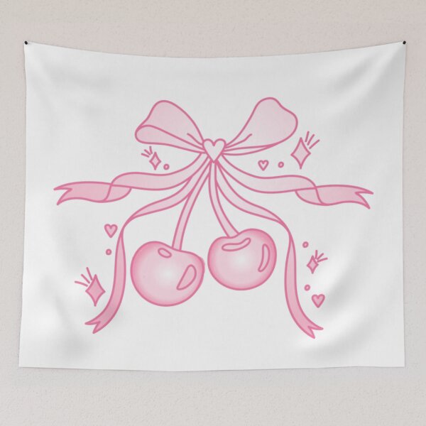 Item preview, Pink cherries with sparkles and bow. designed and sold by CoCoArt-Ua.