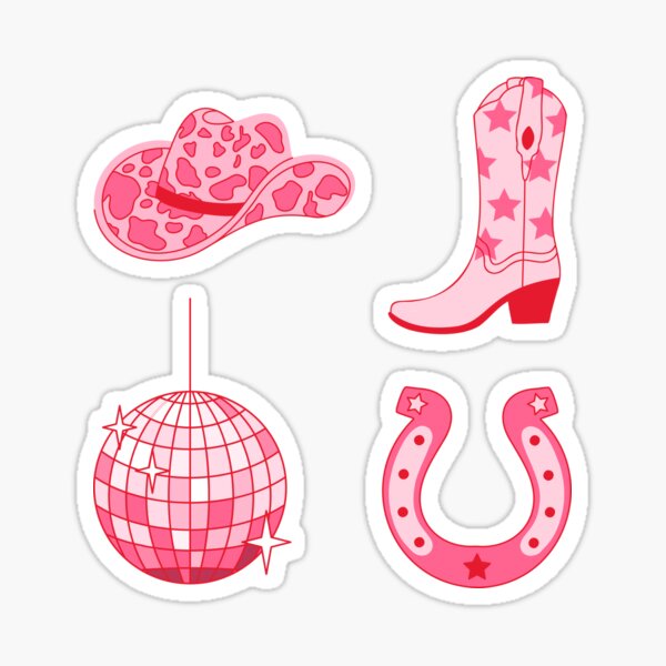 Item preview, Pack Vaquera Disco. Bota vaquera rosa, bola de discoteca, herradura y sombrero de vaquera. designed and sold by CoCoArt-Ua.