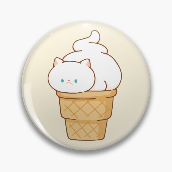 Item preview, White cat in ice cream cone designed and sold by salposi.