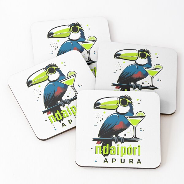 Item preview, No Rush, Ndaipóri Apura, Toucan with Cocktail - Guarani Chill Mode designed and sold by QuirkySpark.