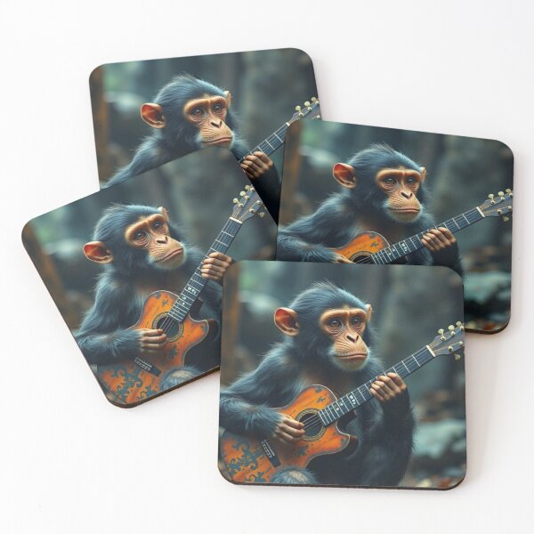 Item preview, Cute monkey guitar playing  designed and sold by Dogandesighn.