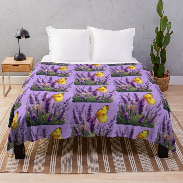 Item preview, Summer Serenity: Yellow Butterfly on a Lavender Bush designed and sold by IraBum.