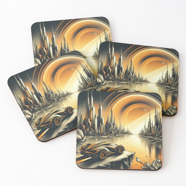 Item preview, Black Orange Car in Space, Ai Generated Art    designed and sold by ACC .