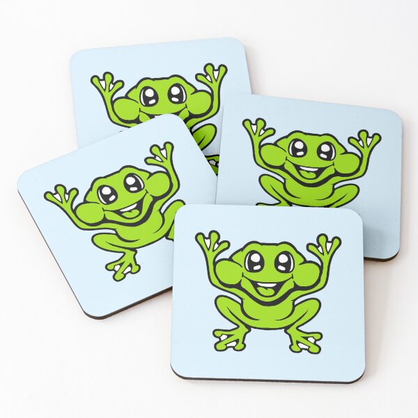 Item preview, Jumping Frog Toad Cute Happy Smile Funny Comic designed and sold by shirt-o-mat.