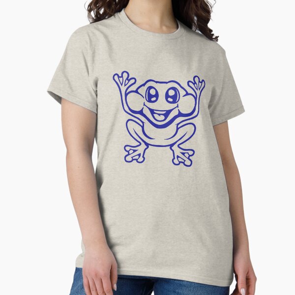 Item preview, Jumping Frog Toad Cute Happy Smile Funny Comic designed and sold by shirt-o-mat.