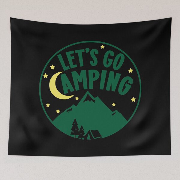 Item preview, Let's Go Camping In The Mountains Quote - Green Yellow designed and sold by MysticMagpie.
