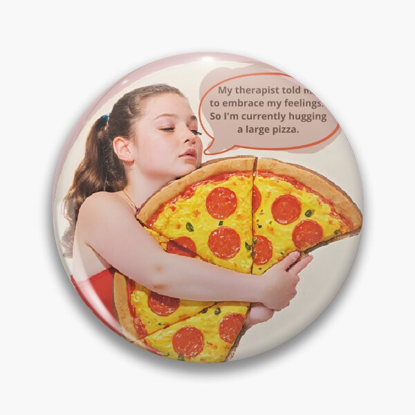 Item preview, Hugging a large Pizza designed and sold by Empowered Mind Prints.